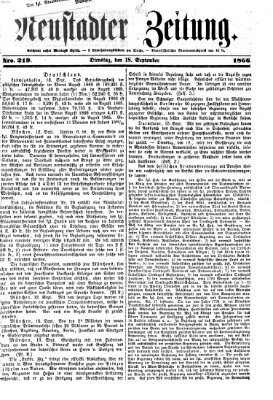 Neustadter Zeitung Dienstag 18. September 1866