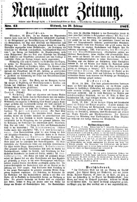 Neustadter Zeitung Mittwoch 20. Februar 1867