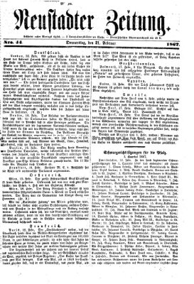 Neustadter Zeitung Donnerstag 21. Februar 1867