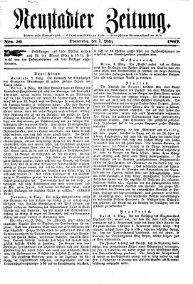 Neustadter Zeitung Donnerstag 7. März 1867