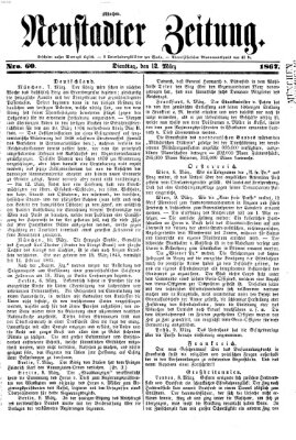 Neustadter Zeitung Dienstag 12. März 1867