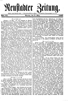 Neustadter Zeitung Sonntag 17. März 1867