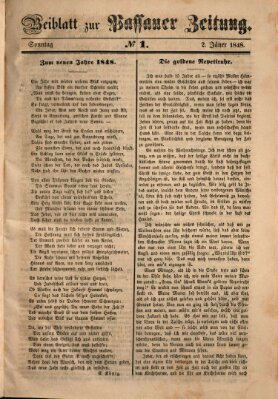 Passauer Zeitung Sonntag 2. Januar 1848