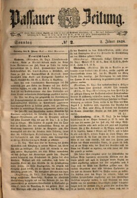 Passauer Zeitung Sonntag 2. Januar 1848