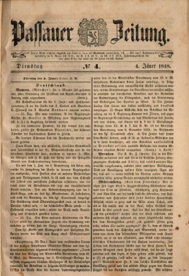 Passauer Zeitung Dienstag 4. Januar 1848