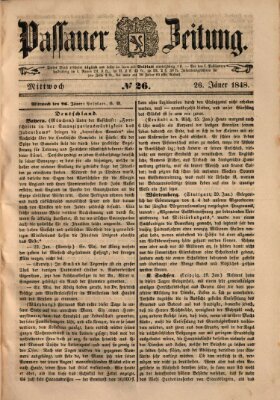 Passauer Zeitung Mittwoch 26. Januar 1848