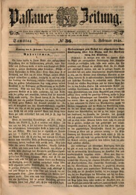 Passauer Zeitung Samstag 5. Februar 1848