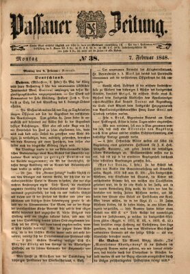 Passauer Zeitung Montag 7. Februar 1848