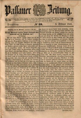 Passauer Zeitung Dienstag 8. Februar 1848