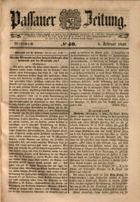 Passauer Zeitung Mittwoch 9. Februar 1848