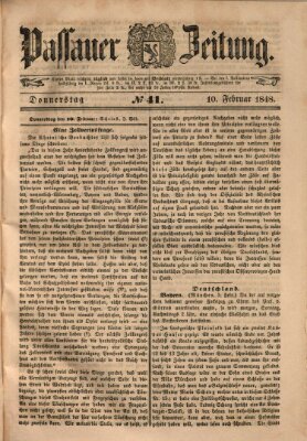 Passauer Zeitung Donnerstag 10. Februar 1848