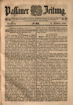 Passauer Zeitung Freitag 11. Februar 1848