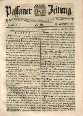 Passauer Zeitung Freitag 25. Februar 1848