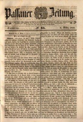 Passauer Zeitung Sonntag 5. März 1848