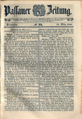 Passauer Zeitung Sonntag 12. März 1848