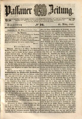 Passauer Zeitung Donnerstag 16. März 1848