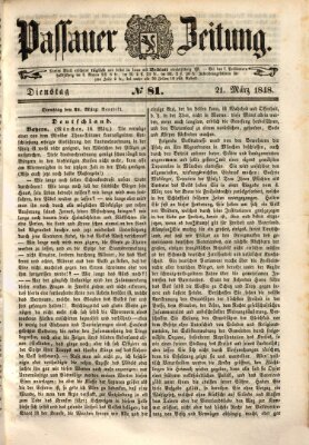 Passauer Zeitung Dienstag 21. März 1848