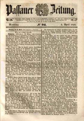 Passauer Zeitung Montag 3. April 1848