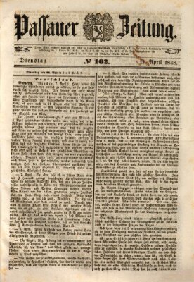 Passauer Zeitung Dienstag 11. April 1848