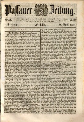 Passauer Zeitung Freitag 21. April 1848