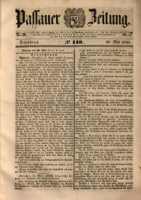 Passauer Zeitung Dienstag 30. Mai 1848