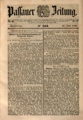 Passauer Zeitung Dienstag 13. Juni 1848