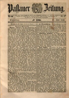 Passauer Zeitung Dienstag 27. Juni 1848