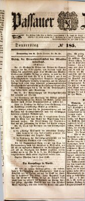 Passauer Zeitung Donnerstag 6. Juli 1848