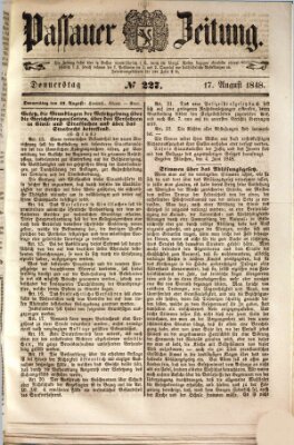 Passauer Zeitung Donnerstag 17. August 1848