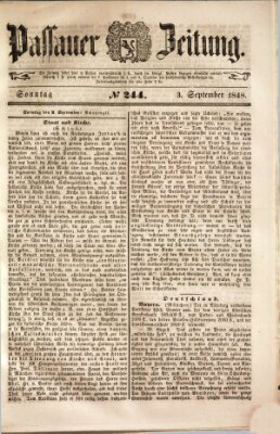 Passauer Zeitung Sonntag 3. September 1848