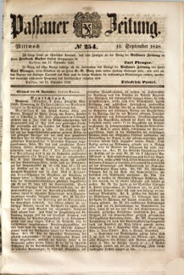 Passauer Zeitung Mittwoch 13. September 1848