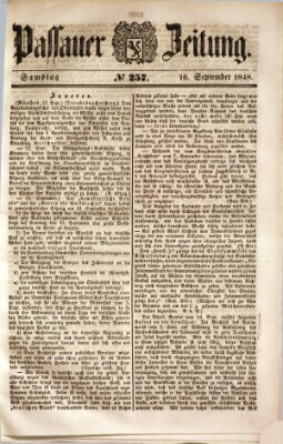 Passauer Zeitung Samstag 16. September 1848