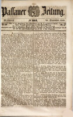 Passauer Zeitung Mittwoch 20. September 1848