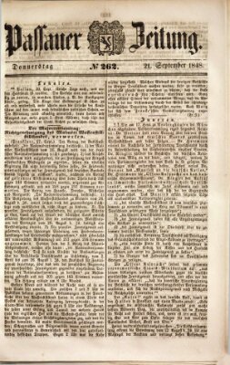 Passauer Zeitung Donnerstag 21. September 1848