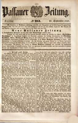 Passauer Zeitung Freitag 22. September 1848