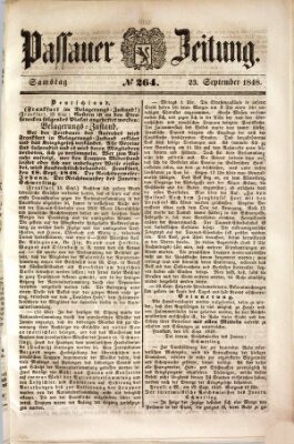 Passauer Zeitung Samstag 23. September 1848