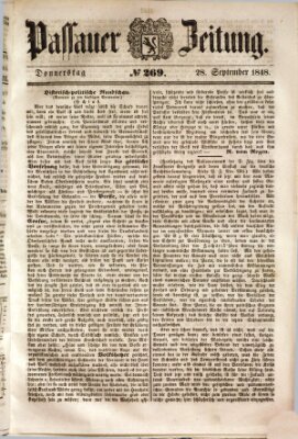 Passauer Zeitung Donnerstag 28. September 1848