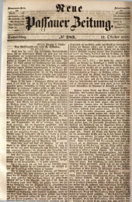 Neue Passauer Zeitung (Passauer Zeitung) Donnerstag 12. Oktober 1848