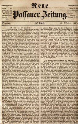 Neue Passauer Zeitung (Passauer Zeitung) Sonntag 15. Oktober 1848