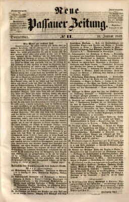 Neue Passauer Zeitung (Passauer Zeitung) Donnerstag 11. Januar 1849