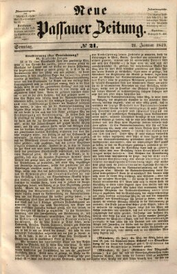 Neue Passauer Zeitung (Passauer Zeitung) Sonntag 21. Januar 1849