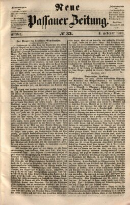 Neue Passauer Zeitung (Passauer Zeitung) Freitag 2. Februar 1849