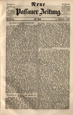 Neue Passauer Zeitung (Passauer Zeitung) Samstag 3. Februar 1849