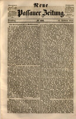 Neue Passauer Zeitung (Passauer Zeitung) Dienstag 13. Februar 1849