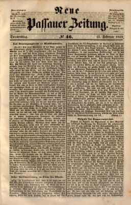 Neue Passauer Zeitung (Passauer Zeitung) Donnerstag 15. Februar 1849