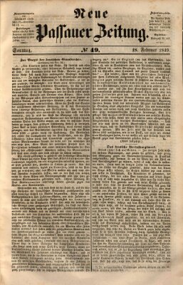 Neue Passauer Zeitung (Passauer Zeitung) Sonntag 18. Februar 1849