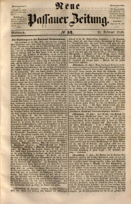 Neue Passauer Zeitung (Passauer Zeitung) Mittwoch 21. Februar 1849