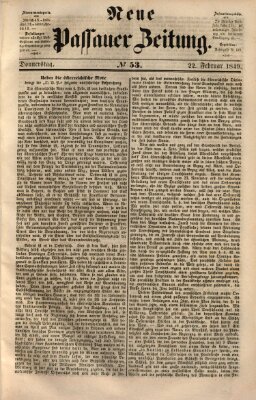 Neue Passauer Zeitung (Passauer Zeitung) Donnerstag 22. Februar 1849