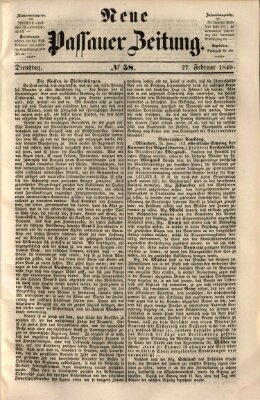 Neue Passauer Zeitung (Passauer Zeitung) Dienstag 27. Februar 1849