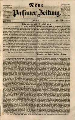 Neue Passauer Zeitung (Passauer Zeitung) Sonntag 18. März 1849